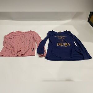 2/$12- Pink and Blue Long Sleeve Shirts. Long sleeve 5T girls shirts.